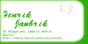 henrik jambrik business card